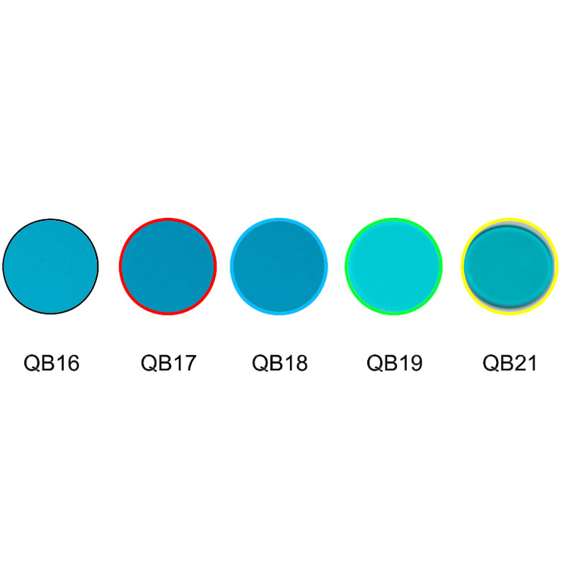 Vidrio de color azul, filtros de color ultramarino, vidrio óptico QB16 QB17 QB18 QB19 QB20 QB21
