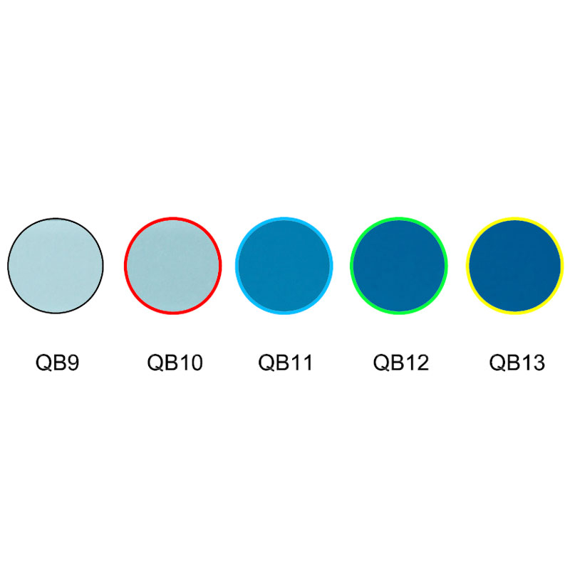 Filtro de vidrio óptico de absorción de color azul QB9 QB10 QB11 QB12 QB13