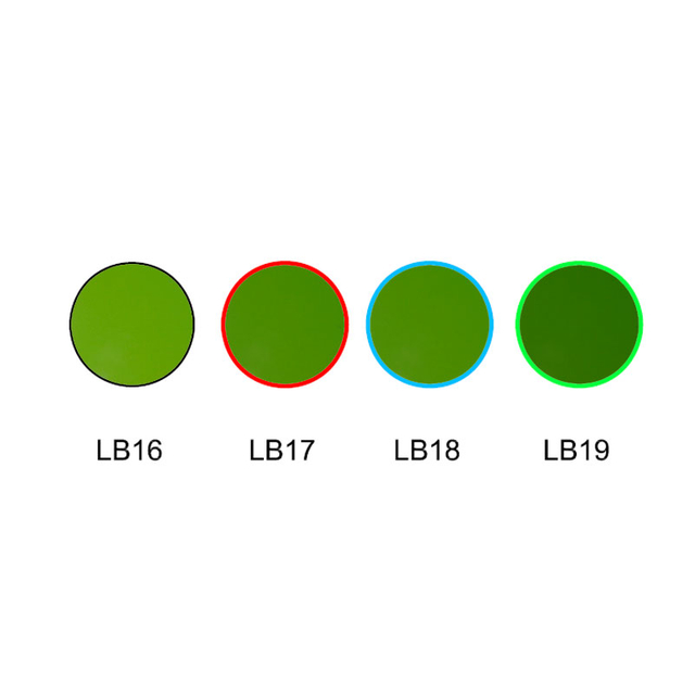 Vidrio de color verde Filtros de vidrio de color rentables LB16 LB17 LB18 LB19